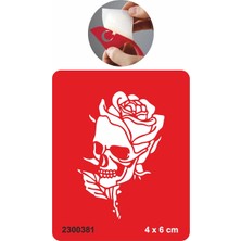 Kara Güllü Iskelet Tattoo Geçici Dövme Şablonları Kına Kalıpları