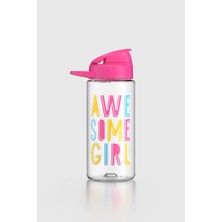 Renga Lidya Yazı Desenli 500 ml Tritan Çocuk Matara 912036 Pembe