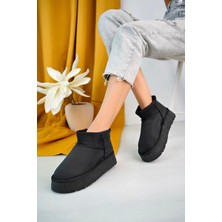 Siena Süet Içi Kürklü Kalın Taban Bilekte Kısa Kadın Bot & Bootie