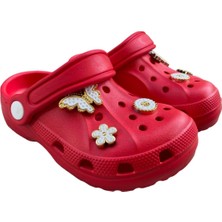 Kız Çocuk Eva Kelebek Figürlü Plaj Deniz Havuz Tatil Bahçe Günlük Kullanım Cross Sandalet-Terlik