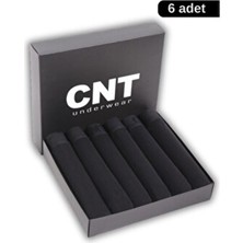 Cnt Premium Boxer Erkek 6 Adet Pamuklu Likralı Düz Desenli Kutusunda Rahat İç Giyim
