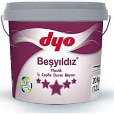 Dyo Beşyıldız Buz Gümüşü Renkli Mat Plastik İç Cephe Duvar Boyası 20KG Özellikli