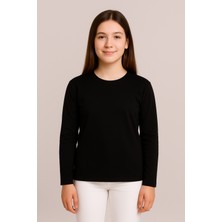 Sibel Günay Butik Basic Genç Uzun Kollu Body | Unisex | Uzun Kollu | Pamuk & Hafif Likralı | Siyah