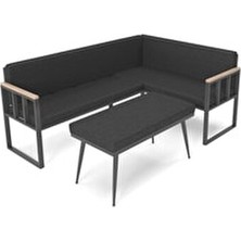 Poli Bahçe Köşe Takımı Siyah