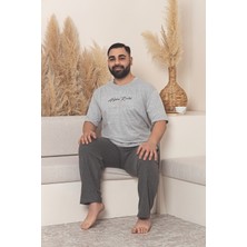 Nisanca Yazlık Büyük Beden Erkek Pamuk Pijama Takımı- Kısa Kollu Erkek Pijaması