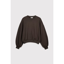 Babokah Dikişli Balon Kol Sweatshirt