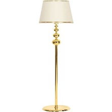 Lmd-01 Gold Kaplama Üçlü Küre Metal Lambader - Gold Şeritli Krem