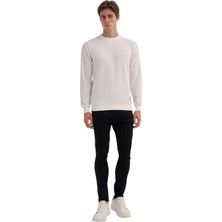 Slim Fit Ince Çizgili Ottoman Pamuk Karışımlı SWEATSHIRT-52470