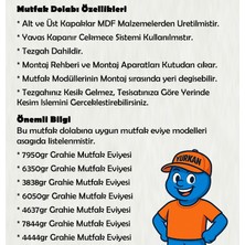 Yurkan 250 cm Mutfak Dolabı Mdf Kapak ile Modern Tasarım 3 Çekmeceli Geniş Depolama Alanı