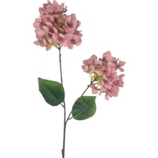 Yapay Çiçek Ortanca 90CM 2toplu Gülkurusu Koyu Tek Dal Kumaş Çiçek Uzun Dal