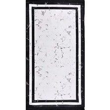 Aren Halı Candida Çerçeveli Beyaz Polyester ve Pamuklu Kaydırmaz Tabanlı Dijital Baskı Halı