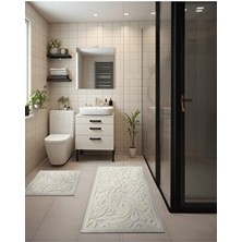 2 Li Bukle Banyo Takımı (Banyo Tekstili/modern/doğal/sade/şık Kaymaz Taban)