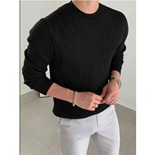 Erkek Bisiklet Yaka Slim Fit Triko Kazak