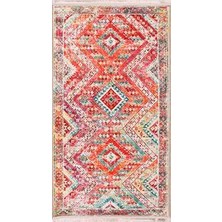 Aren Halı Diavolo Klasik Göbekli Multi Polyester ve Pamuklu Kaydırmaz Tabanlı Dijital Baskı Halı