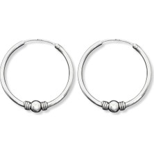 Oya Silver Gümüş Halka Küpe 2.5x2.5cm