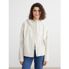 Lc Waikiki Yeni Sezon Kapüşonlu Oversize Deri Görünümlü Kadın Yağmurluk