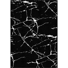 Aren Halı Torre Modern Siyah Polyester ve Pamuklu Yıkanabilir Kaydırmaz Taban Dijital Baskı Halı