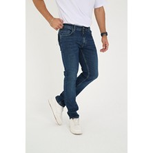 Enzim Jeans Erkek Regular Fit Likralı Denim Pantolon Lacivert Renkli Rahat Kesim