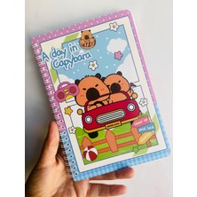 Capybara Kapibara Defter Spiralli Çizgili
