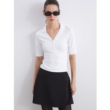 Lc Waikiki Yeni Sezon Polo Yaka Fitilli Kadın Tişört