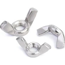 Kelebek Somun 10 Adet Inox Paslanmaz Çelik Dın 315 A2