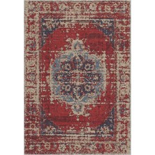Aren Halı Vella Göbekli Kırmızı Polyester ve Pamuklu Yıkanabilir Kaydırmaz Taban Dijital Baskı Halı