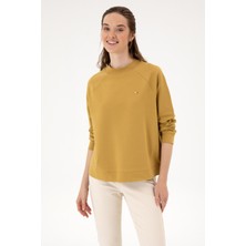 U.S. Polo Assn. Kadın Camel Regular Bisiklet Yaka Basic Sweatshırt 50313610-VR151