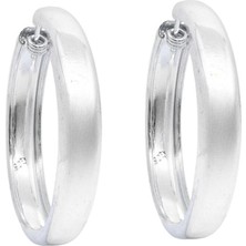 Oya Silver Enli Gümüş Halka Küpe – 6mm Kalınlık-3.7x3.7cm