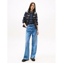 Tommy Hilfiger Tjw Dar Kesim Fermuarlı Baskılı Kuş Tüyü Kadın Siyah Yelek DW0DW21622BDS