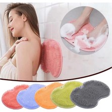 Çok Kullanışlı Vantuzlu Banyo Fırçası ve Masaj Pedi, Banyo Sırt ve Ayak Masaj Pedi (Pembe)