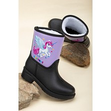 Garantili Prenses Su ve Soğuk Geçirmez Kız Çocuk Kar Botu ve Çizme