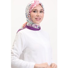 Desenli Soft Eşarp 70243-09 Eflatun Oranj