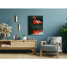 Flamingo Göl Yansıması - Ahşap Mdf Tablo