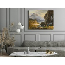 Albert Bierstadt -Indians Spear Fishing - Ahşap Mdf Tablo