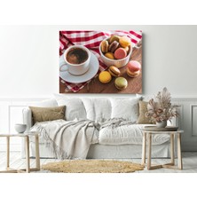 Türk Kahvesi ve Makaron - Ahşap Mdf Tablo