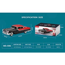 WS-598 Model Kırmızı Taşınabilir Klasik Araba Kablosuz Bluetooth Hoparlör 10 W Ses Kalitesi