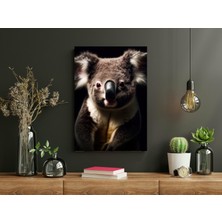 Koala Siyah Arkaplan -Ahşap Mdf Tablo