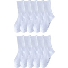 Çorap Çekmecesi Düz Beyaz Soket Çorap Süper Esnek Özellikli 12'li Paket İçeriği ile Kadın Kullanıma Uygun