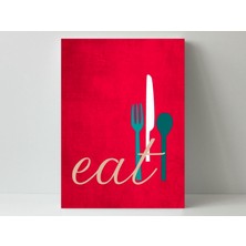 Çatal Kaşık Bıçak - Ahşap Mdf Tablo