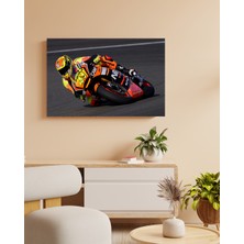 Turuncu Yarış Motoru - Ahşap Mdf Tablo