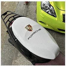 Porshe Beyaz Desenli Penye Motosiklet Kılıfı - Motor Universal Uyumlu Şık Tasarım
