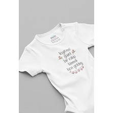 Overoz %100 Pamuk Teyzeme Rakip Kısa Kol Çıtçıtlı Bebek Body Baskılı ve Organik