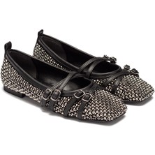 Kadın Taşlı Bantlı Babet Ayakkabı 2215