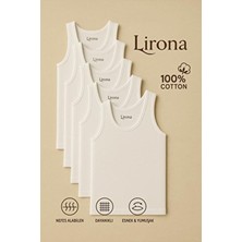 Lirona %100 Pamuk 5'li Erkek Çocuk Örme Ribana Atlet Nefes Alabilen Esnek ve Yumuşak Kumaş 0801