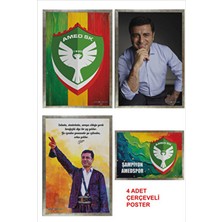 Selahattin Demirtaş Posteri ve Amedspor Çerçeveli Posterleri (4 Poster - 32X47 cm Çerçeveli)