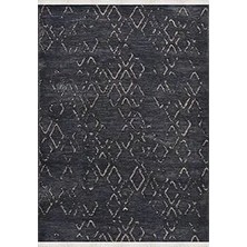 Aren Halı Orsara Geometrik Antrasit Pamuk ve Polyester Kaydırmaz Taban Makine Halısı