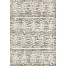 Aren Halı Polla Geometrik Krem Polyester Makine Halısı