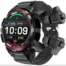 GT100 Kulaklıklı Saat 2in 1 Süper Amoled 1, 43 Inç Lityum Polimer Pil IP67 Su Geçirmez Seviye