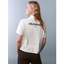 Lc Waikiki Yeni Sezon Polo Yaka Çizgili Genç Kız Tişört