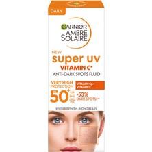 Ambre Solaire Super Uv C Vitamini Koyu Leke Karşıtı Fluid Yüz Güneş Kremi SPF50+ 40ML